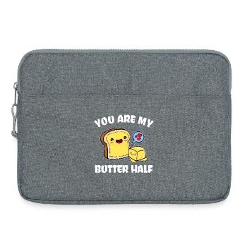 Cœur Saint Valentin Déclaration couple - Sacoche pour ordinateur portable 15 pouces - gris chiné - Devant