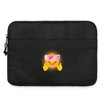 radiant sun with glasses and thumbs up - Laptop bag 15" - black - Front