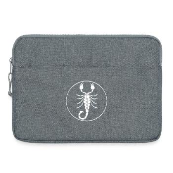 Signe du zodiaque scorpion blanc - Sacoche pour ordinateur portable 15 pouces - gris chiné - Devant