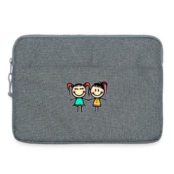 Amie Meilleurs amis - Sacoche pour ordinateur portable 15 pouces - gris chiné - Devant