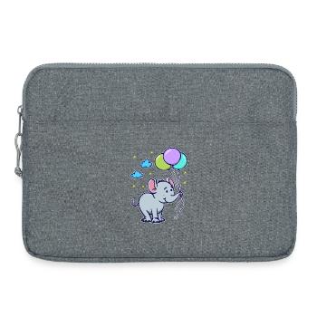 Drôle animal Cool Bébé Éléphant - Sacoche pour ordinateur portable 15 pouces - gris chiné - Devant