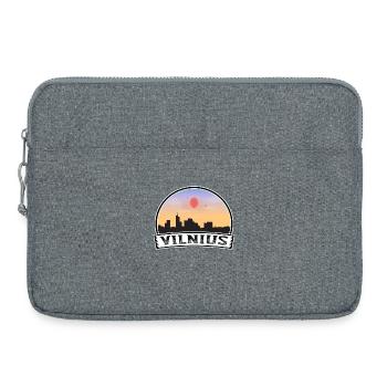 Vilnius Lithuania Skyline Vintage Sunset Travel So - Laptop bag 15" - heather grey - Front