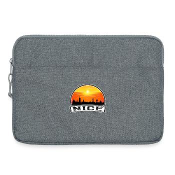 Nice France Skyline Vintage Sunset Travel Souvenir - Laptop bag 15" - heather grey - Front