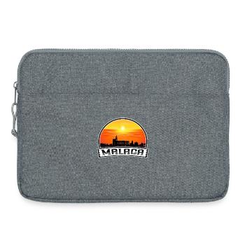 Malaga Espagne Skyline Vintage Sunset Voyage Souveni - Sacoche pour ordinateur portable 15 pouces - gris chiné - Devant