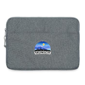 München Deutschland Skyline Vintage Sunset Travel Souve - Laptoptasche 15" - Grau meliert - Vorne