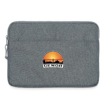 Gênes Italie Skyline Vintage Sunset Voyage Souvenir - Sacoche pour ordinateur portable 15 pouces - gris chiné - Devant