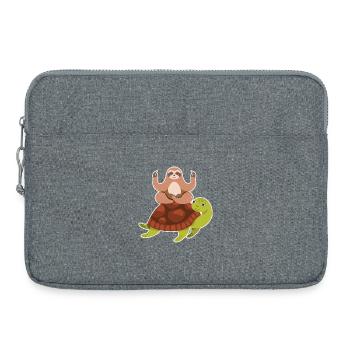 Faultier Reiten Schildkröte Lazy Faultier Schildkröte - Laptoptasche 15" - Grau meliert - Vorne