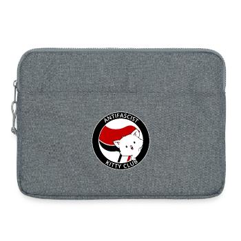 Antifascist Kitty Club Antifa Kawaii Cat - Laptop bag 15" - heather grey - Front