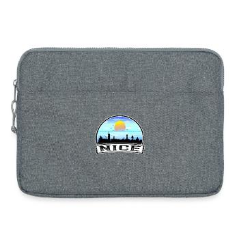 Nice France Skyline Vintage Sunset Travel Souvenir - Laptop bag 15" - heather grey - Front