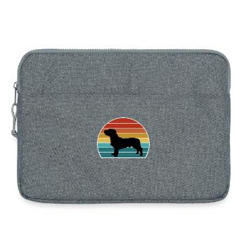 Basset Fauve De Bretagne Hund Silhouette Vintage Su - Laptoptasche 15" - Grau meliert - Vorne