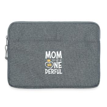Mom Of Mr One-Derful Mother’s Day - Laptop bag 15" - heather grey - Front