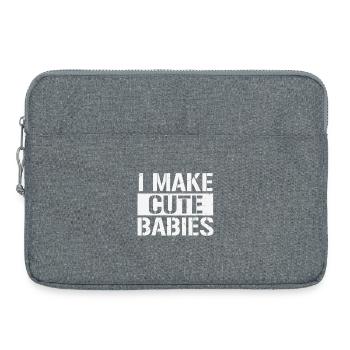 Je fais de mignons bébés cadeau de fête des pères - Sacoche pour ordinateur portable 15 pouces - gris chiné - Devant