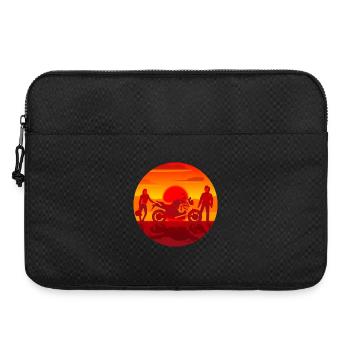 Couple and Motorcycle at sunset - Laptop bag 15" - black - Front
