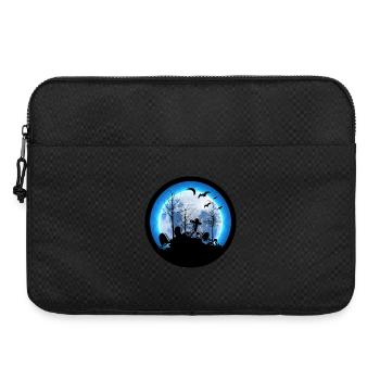 Mond Friedhof Grabstein Fledermäuse Hexe Halloween - Laptoptasche 15" - Schwarz - Vorne