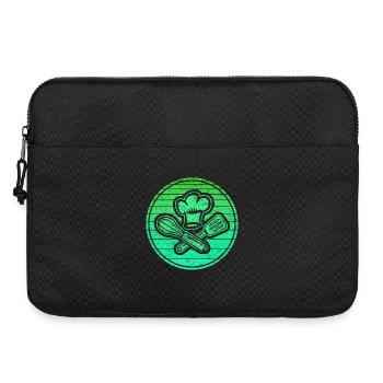 Symbole vert dans un style rétro pour les fiers chefs amateurs - Sacoche pour ordinateur portable 15 pouces - noir - Devant