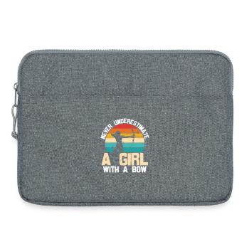 Funny Archery Design For Girls Bowhunter - Laptop bag 15" - heather grey - Front