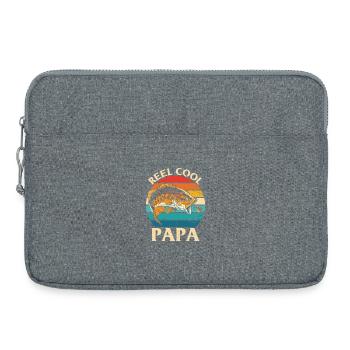 Fishing Quote Reel Cool Papa Fishing Design - Laptop bag 15" - heather grey - Front
