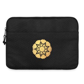 Blume Mandala Gold Yoga Ornament Sonne Zentrum om - Laptoptasche 15" - Schwarz - Vorne