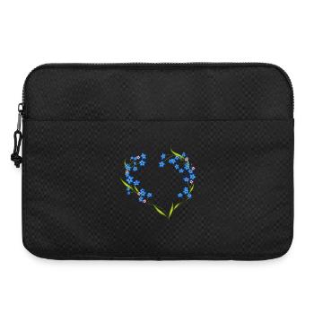 cadre délicat oubli-moi-pas en forme de cœur - Sacoche pour ordinateur portable 15 pouces - noir - Devant