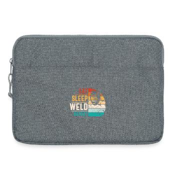 Welder Quote Funny Design Eat Sleep Weld Repeat - Laptop bag 15" - heather grey - Front