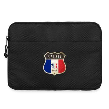Calais France Armoiries Drapeaux Design - Sacoche pour ordinateur portable 15 pouces - noir - Devant