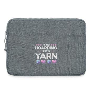 Stricken Wolle Garn Wollvorrat Häkeln - Laptoptasche 15" - Grau meliert - Vorne