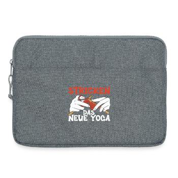 Stricken Wolle Garn Wollvorrat Häkeln - Laptoptasche 15" - Grau meliert - Vorne