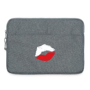 Kiss Kuss Poland Polen Flagge - Laptoptasche 15" - Grau meliert - Vorne