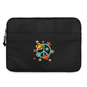 des années 70 motif de fleur - Sacoche pour ordinateur portable 15 pouces - noir - Devant