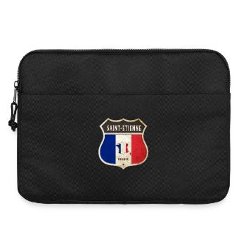Saint-Étienne France Armoiries Drapeaux Design - Sacoche pour ordinateur portable 15 pouces - noir - Devant