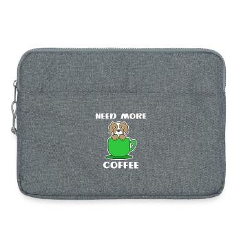 Statement Kaffee Hund Koffein Kaffeetasse - Laptoptasche 15" - Grau meliert - Vorne