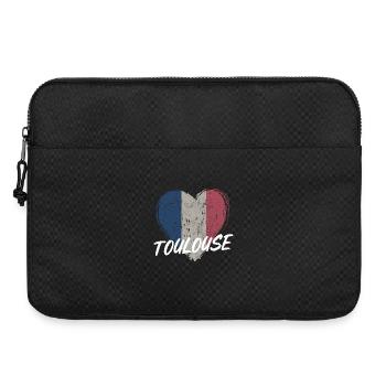 Badge retro, Toulouse France est ma ville natale - Sacoche pour ordinateur portable 15 pouces - noir - Devant