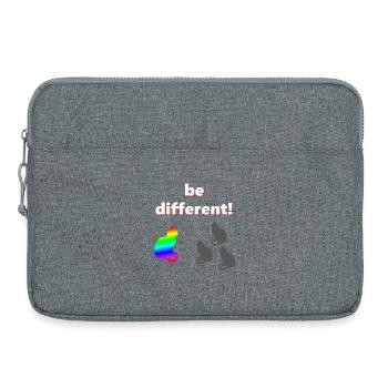 Be different, katzen Design, kluge Sprüche - Laptoptasche 15" - Grau meliert - Vorne