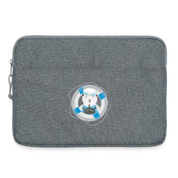 cute bear as a sailor in a navy look - Laptop bag 15" - heather grey - Front