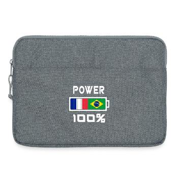 Brazil and France feed 100% - Laptop bag 15" - heather grey - Front