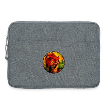 Little lynx baby cat with a smile - Laptop bag 15" - heather grey - Front