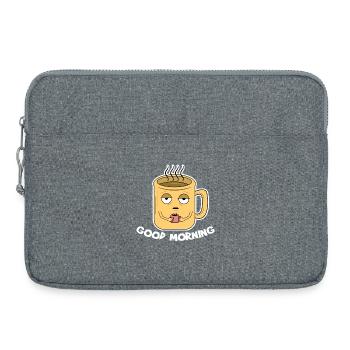 Kaffeetasse Frühstück Kaffeeliebhaber Kaffee - Laptoptasche 15" - Grau meliert - Vorne