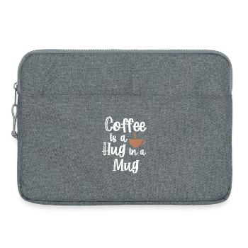 Koffein Kaffee Statement Kaffeetasse Kaffeetrinker - Laptoptasche 15" - Grau meliert - Vorne