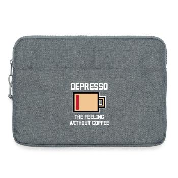 Humorous Coffee Espresso Statement Coffee Drinker - Laptop bag 15" - heather grey - Front