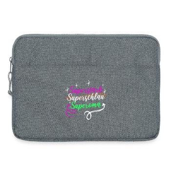 Superoma Spruch Großmutter Oma Rentnerin - Laptoptasche 15" - Grau meliert - Vorne