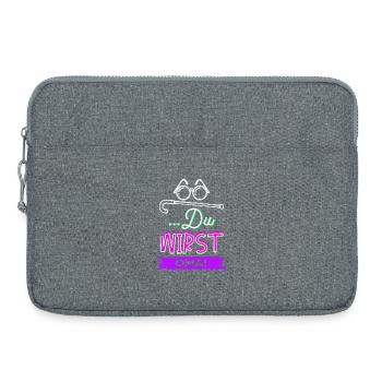 Sehschwäche Brille Statement Großmutter Oma - Laptoptasche 15" - Grau meliert - Vorne