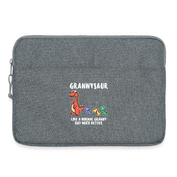 Oma Cool Statement Großmutter Dinosaurier - Laptoptasche 15" - Grau meliert - Vorne