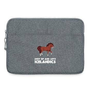 Horse Love Cool Horses Déclaration Chevaux islandais - Sacoche pour ordinateur portable 15 pouces - gris chiné - Devant