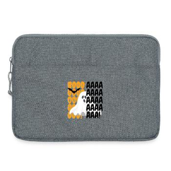 Halloween Geist Boo Muster - Laptoptasche 15" - Grau meliert - Vorne