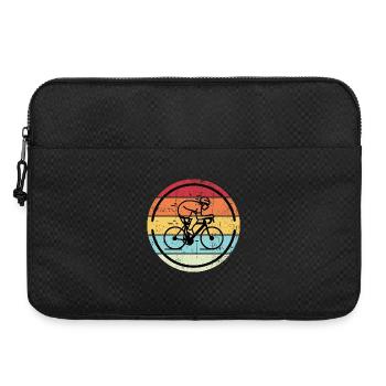 Cycliste rétro dans les cercles au coucher du soleil - Sacoche pour ordinateur portable 15 pouces - noir - Devant