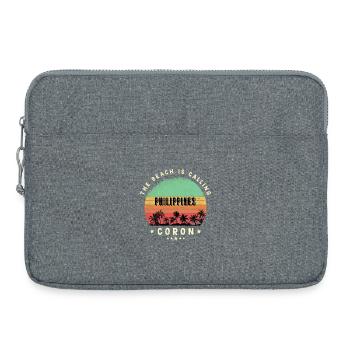 Coron Indonesien Strand Design - Laptoptasche 15" - Grau meliert - Vorne