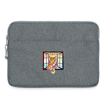 Der Luchs mit seinem Durchblick - Laptoptasche 15" - Grau meliert - Vorne