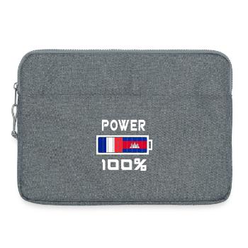 Cambodia and France feed 100% - Laptop bag 15" - heather grey - Front
