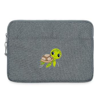 Schildkröte, niedliches Tier, Ozean - Laptoptasche 15" - Grau meliert - Vorne