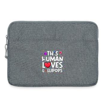 Candy Statement Sweet Tooth Sweets Heart - Sacoche pour ordinateur portable 15 pouces - gris chiné - Devant